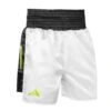 Adidas Premium Satin Boxing Shorts -Geezers Boxing Shop adi1807 white lime