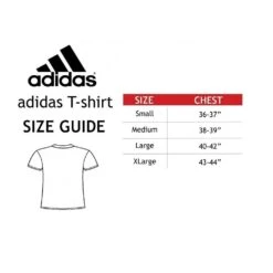 Adidas 3 Bar Boxing T-Shirt -Geezers Boxing Shop adi2718 sizechart