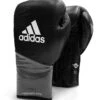 Adidas AdiSpeed Leather Boxing Gloves - Lace -Geezers Boxing Shop adispeed lace black