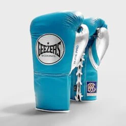 Geezers Elite Pro Fight Gloves - Special Edition -Geezers Boxing Shop aqua silver