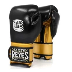 Cleto Reyes Velcro Sparring Boxing Gloves -Geezers Boxing Shop cr114 black gold