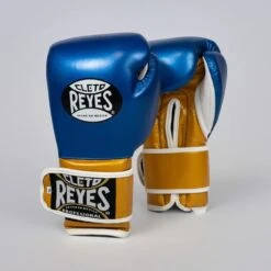 Cleto Reyes Velcro Sparring Boxing Gloves -Geezers Boxing Shop cr114 blue gold