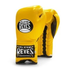 Cleto Reyes Traditional Lace Sparring Boxing Glove -Geezers Boxing Shop cr119 yellow