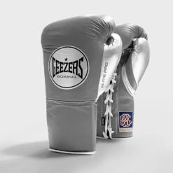 Geezers Elite Pro Fight Gloves - Special Edition -Geezers Boxing Shop dark grey silver