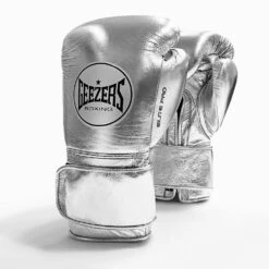 Geezers Elite Pro Training/Sparring Gloves 2.0 - Velcro -Geezers Boxing Shop elite pro velcro silver 3