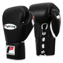 Fighting Sports Fury Professional Training Gloves - Lace -Geezers Boxing Shop fs107 black a