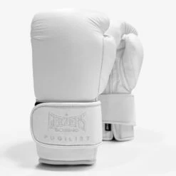 Geezers Pugilist Leather Boxing Gloves - Velcro -Geezers Boxing Shop g126 new white a
