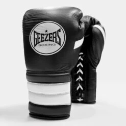 Geezers FS1 Training Boxing Gloves - Lace -Geezers Boxing Shop g136 black white 3