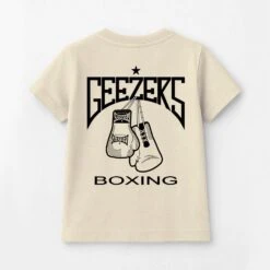 Geezers Back Logo Kids T-Shirt -Geezers Boxing Shop g2766 cream c 1
