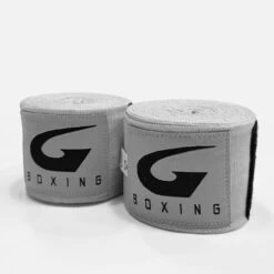 G-Boxing Cuban Semi-Elastic Handwraps -Geezers Boxing Shop gb1102 silver new a