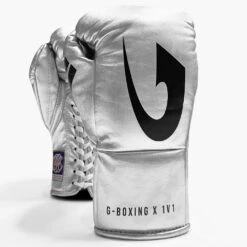 G-Boxing X 1V1 Professional Fight Gloves -Geezers Boxing Shop gb120 silver 1 2
