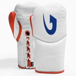G-Boxing Curve Training/Sparring Boxing Gloves - Lace -Geezers Boxing Shop gb160 white lumi orange blue a