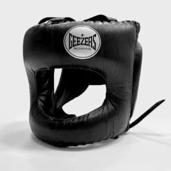 Geezers Elite Pro Bar Faced Headguard -Geezers Boxing Shop geezers elite pro barfaced headguard black
