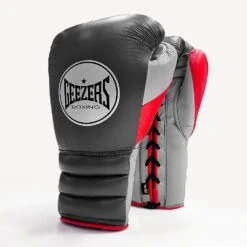 Geezers Halo Training/Sparring Boxing Gloves - Lace -Geezers Boxing Shop halo live images lace dark grey red