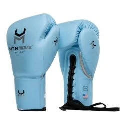 HIT N MOVE All Day Pro Balance Boxing Gloves - Lace -Geezers Boxing Shop hm104 sky blue