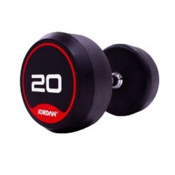 Jordan Fitness Classic Rubber Solid End Dumbbells (Pair)