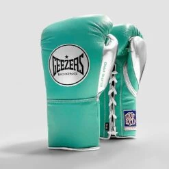 Geezers Elite Pro Fight Gloves - Special Edition -Geezers Boxing Shop mint green silver