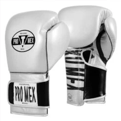 Pro Mex Professional Edge Training/Sparring Gloves - Velcro -Geezers Boxing Shop pm106 silver a