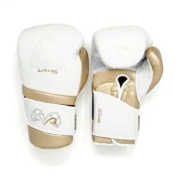 Rival RB80 AJ Impulse Bag Gloves - White/Gold -Geezers Boxing Shop rv107 c