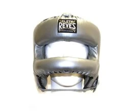 Cleto Reyes Rounded Nylon Bar Headguard -Geezers Boxing Shop silverhg frontbar 1 2