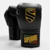 SUPERARE S40 Italian Leather Boxing Gloves - Lace -Geezers Boxing Shop sr101 black a 1