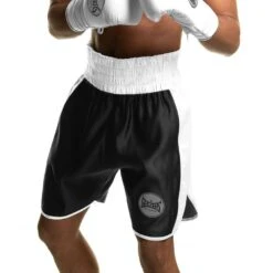 Suzi Wong X Geezers Satin 2 Colour Boxing Shorts -Geezers Boxing Shop sw1700 black white 1 1 1