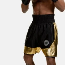 Suzi Wong X Geezers Luxury Satin Shorts -Geezers Boxing Shop sw1706 black a