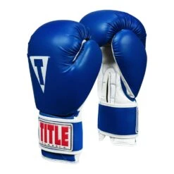 TITLE Classic Pro Style Leather Training Gloves 3.0 -Geezers Boxing Shop tb102 blue white a