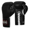 TITLE Boxing Old School Leather Lace-Up Sparring Boxing Gloves -Geezers Boxing Shop tb138 blk a