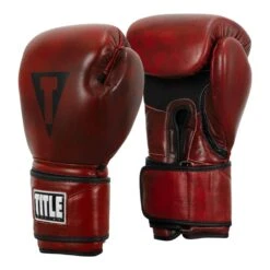 TITLE Boxing Blood Red Leather Bag Gloves