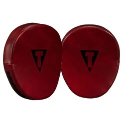TITLE Boxing Blood Red Leather Punch Mitts -Geezers Boxing Shop tb722 c