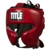 TITLE Boxing Blood Red Leather Sparring Headgear -Geezers Boxing Shop tb806 a