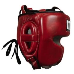 TITLE Boxing Blood Red Leather Sparring Headgear -Geezers Boxing Shop tb806 c