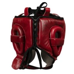 TITLE Boxing Blood Red Leather Sparring Headgear -Geezers Boxing Shop tb806 d