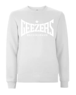 Geezers Sweatshirt Large Logo -Geezers Boxing Shop white white sweatshirt
