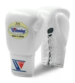 Winning MS Pro Fight Boxing Gloves -Geezers Boxing Shop winning pro fight gloves white