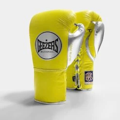 Geezers Elite Pro Fight Gloves - Special Edition -Geezers Boxing Shop yellow silver